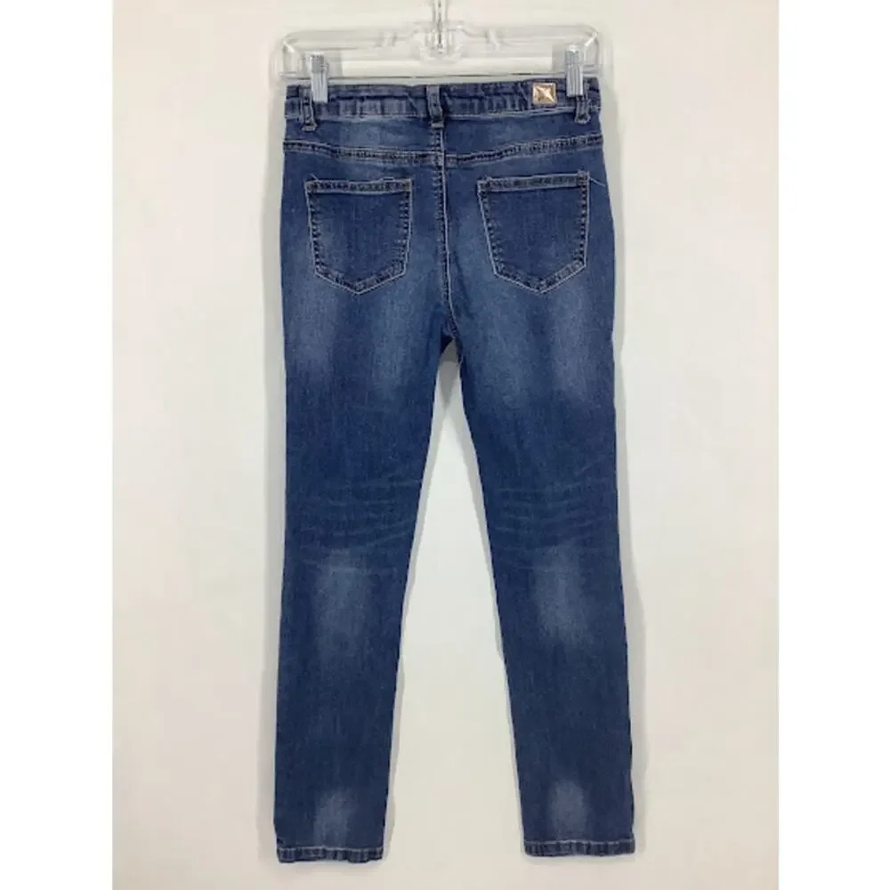 Kid Pik Girl's Medium Wash Denim Blue Skinny Jeans Kids Youth Size 14